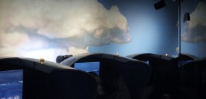 The flight simulator room had its own control tower