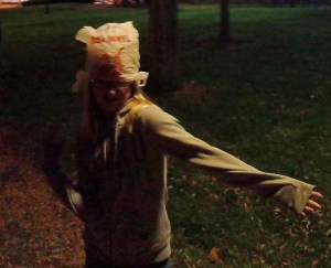 Rachel, a crazy hat wearer.