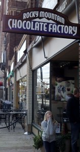 Rachel praying to the god of chocolate