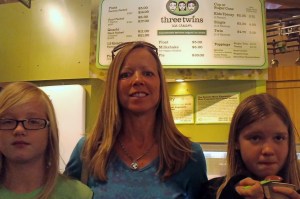 Three twins at Three Twins Ice Cream