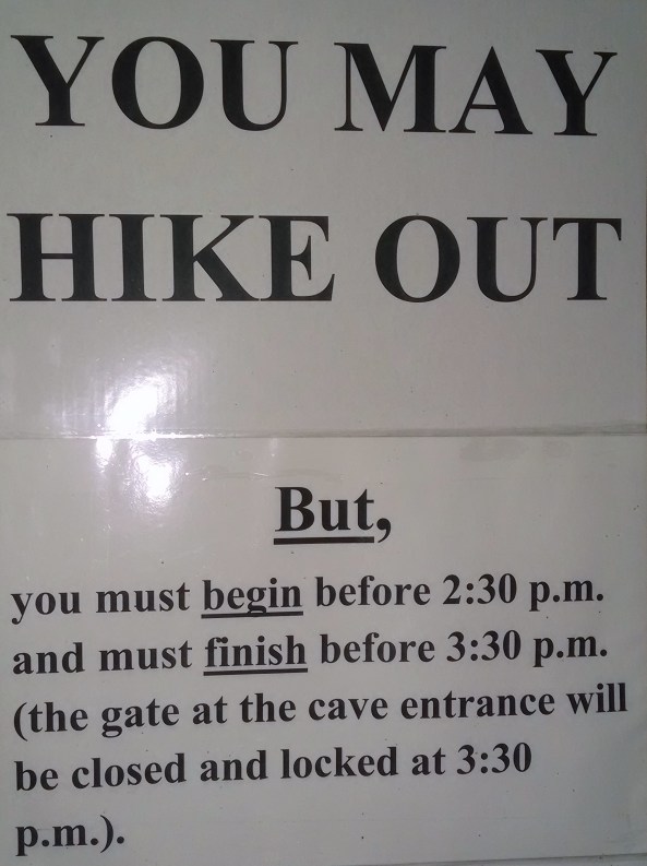 We'll take the elevator sign